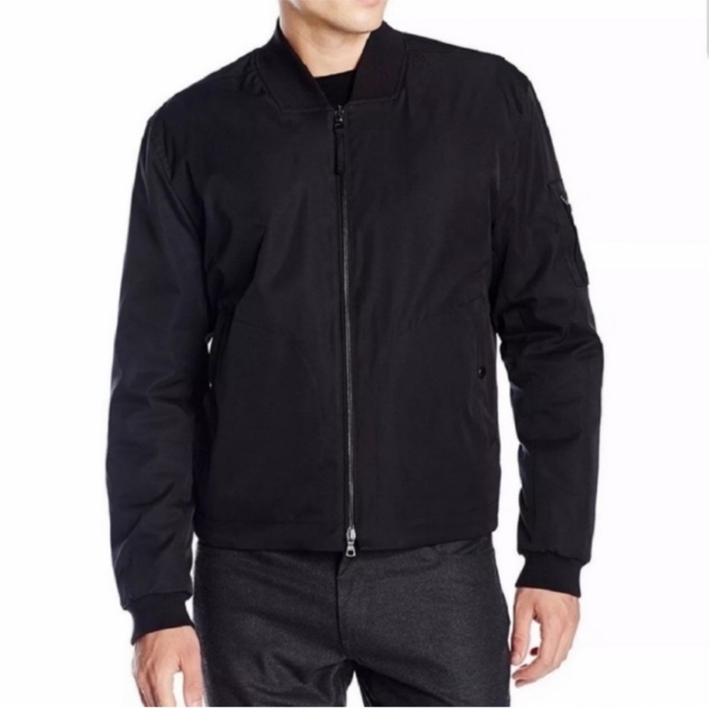 NWT Vince Black Bomber Jacket with Stand-Up Collar